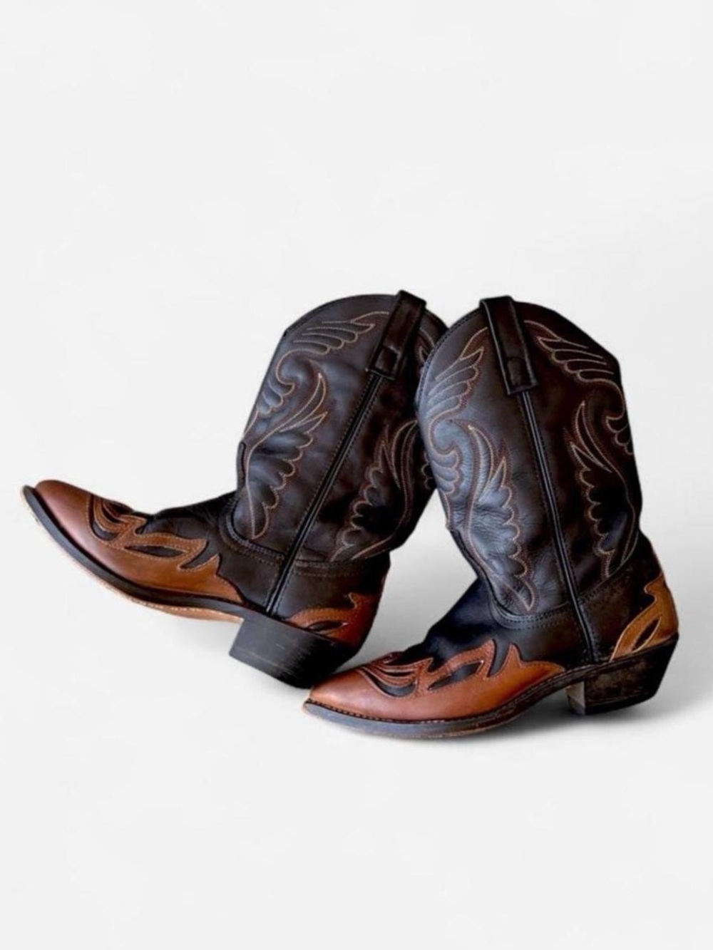 LADIES MASTERSON BOOT CO WESTERN LEATHER COWBOY COWGIRL BOOTS Size 8